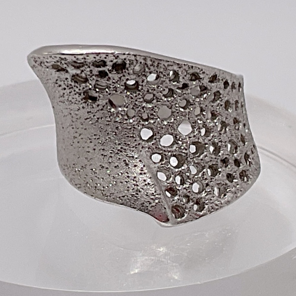 Charles Garnier 925 vintage sparkle/sandblasted ring